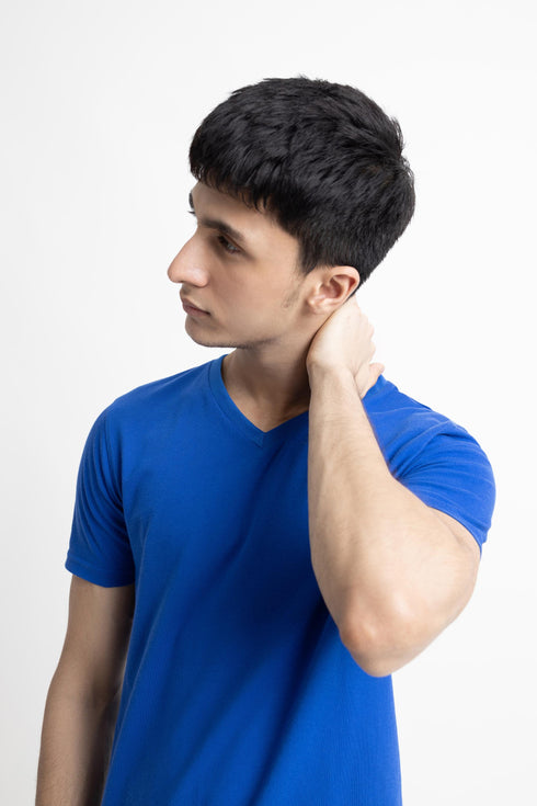Royal Blue V Neck T-Shirt